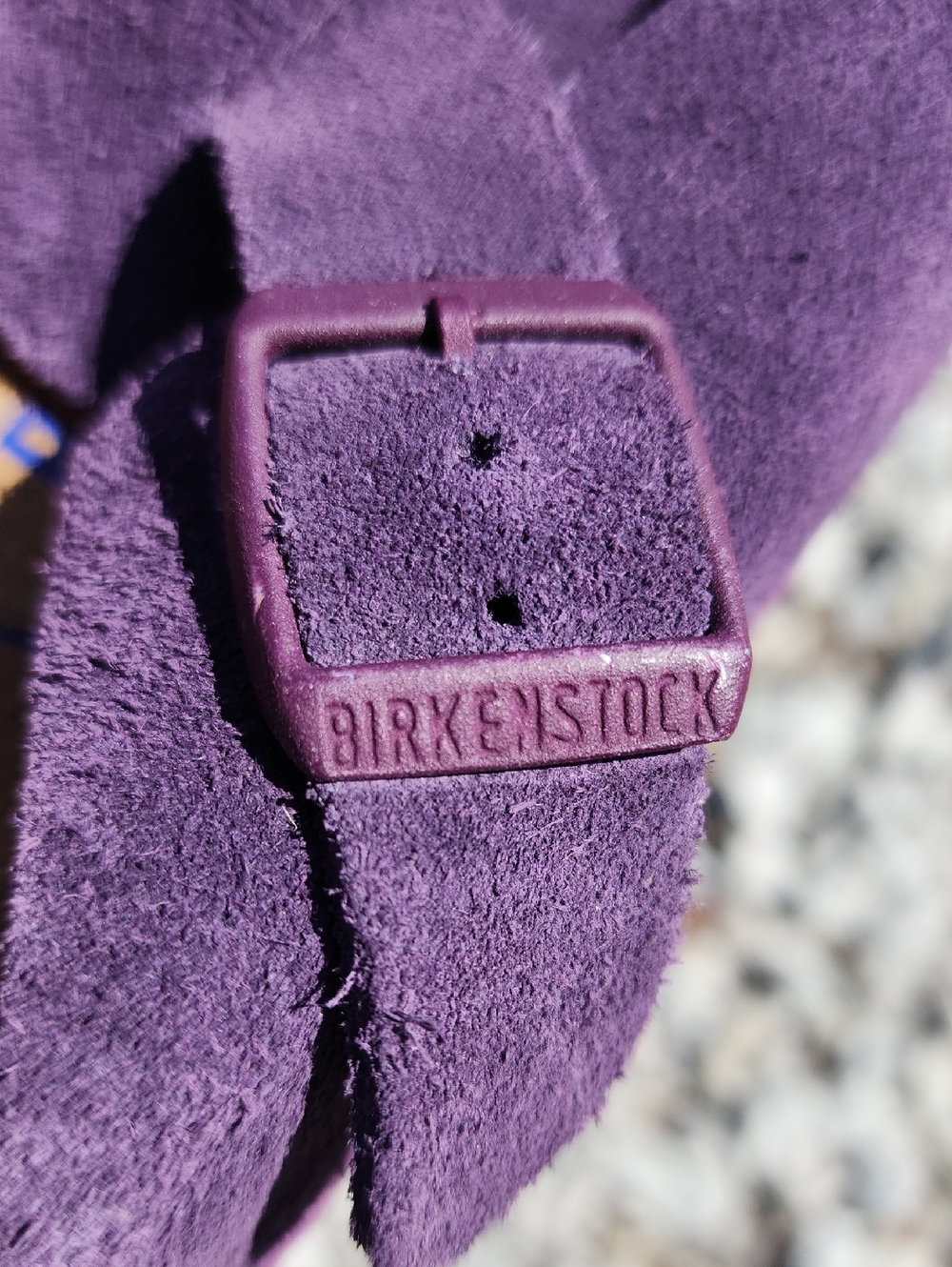 Birkenstock Boston Purple Suede Slip-On Clog with Adjustable Buckle Sz 7 Narrow - Picture 10 of 13